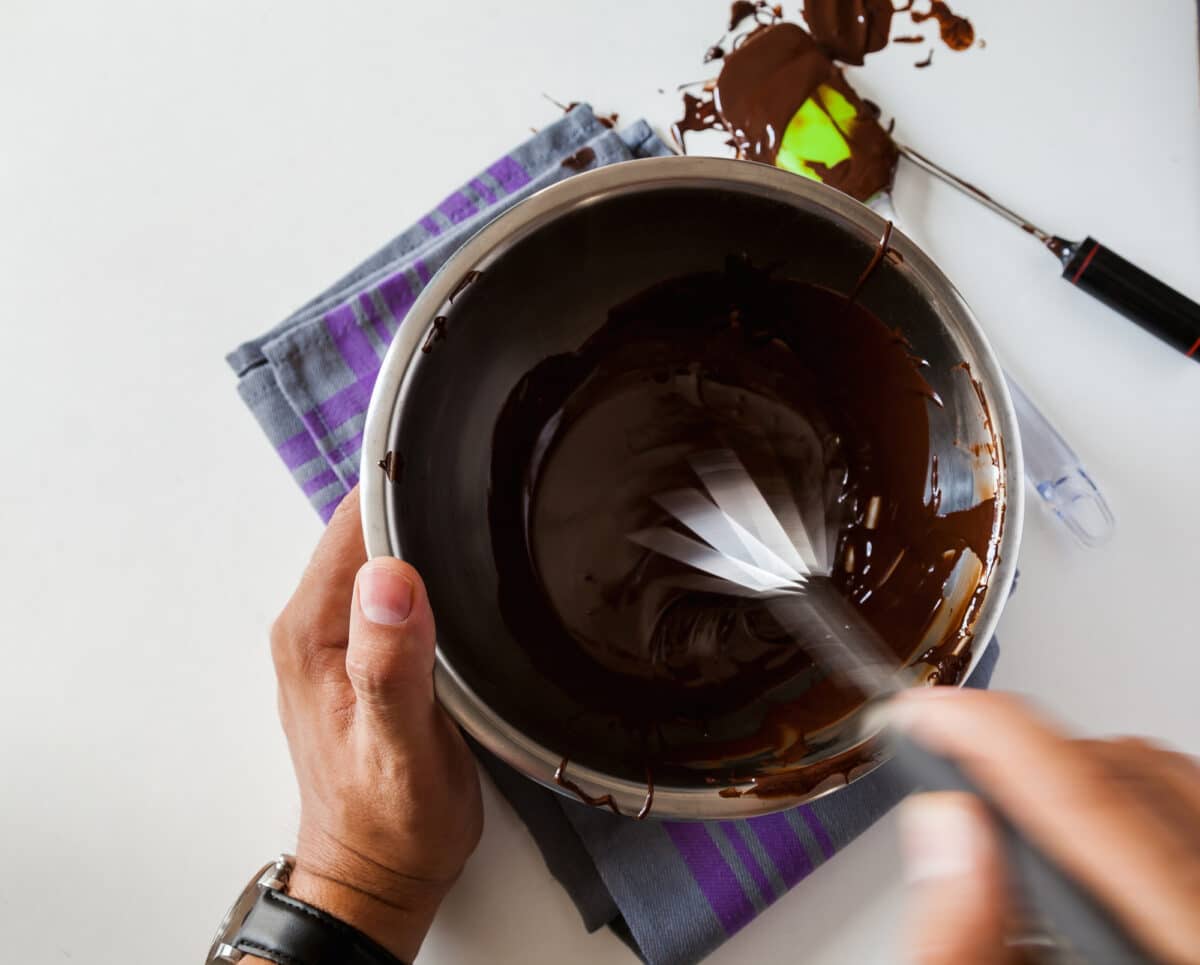 Stainless steel bain-Marie tempering chocolate